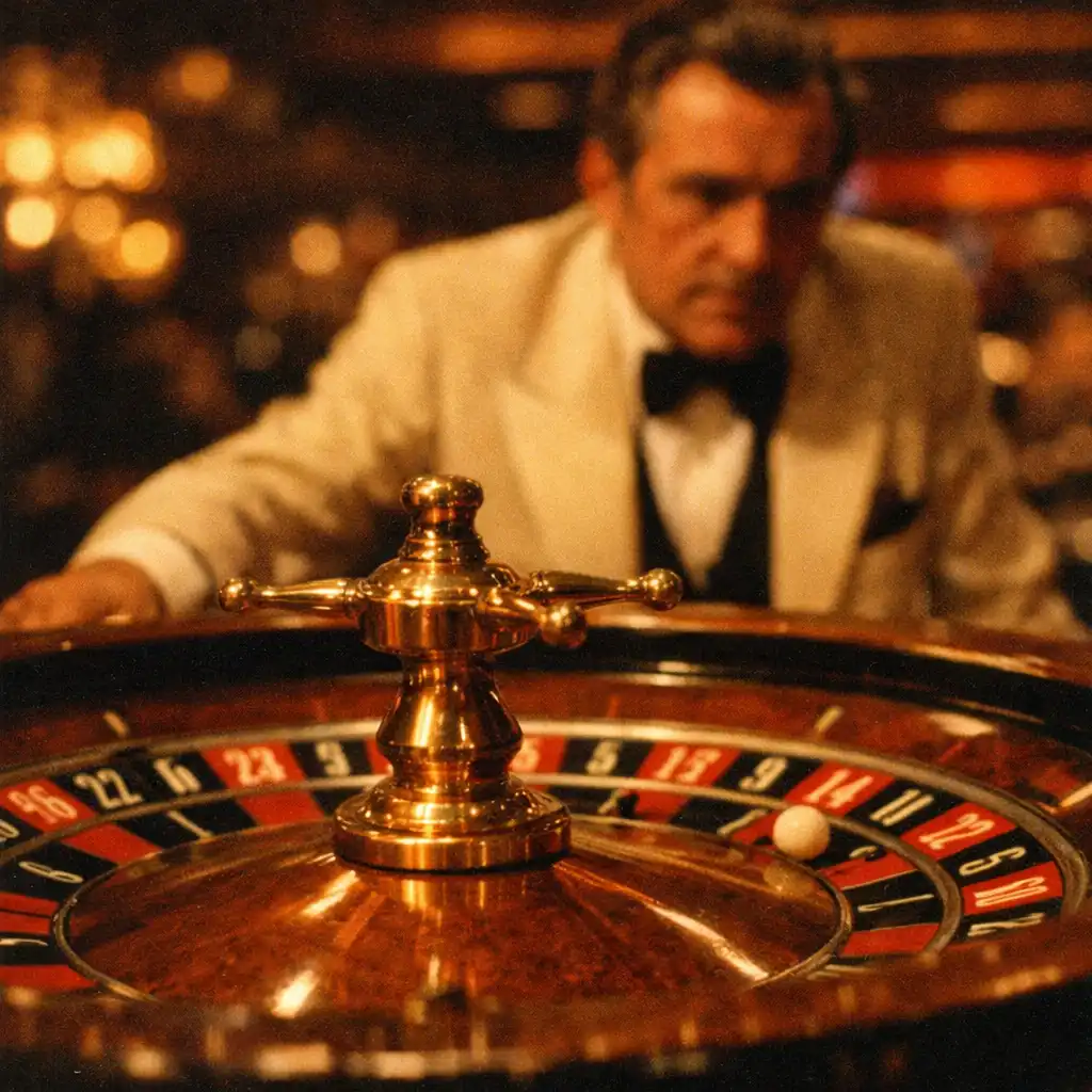 Zbliżenie na koło ruletki w filmie Casino